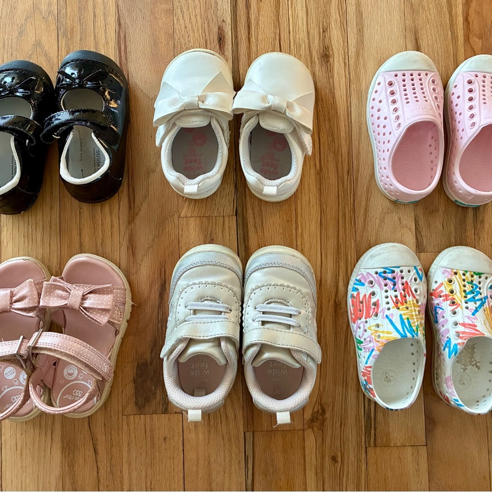 Bundle of 6 Toddler Baby Girl Shoes